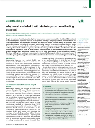 Why invest, and what it will take to improve breastfeeding practices?