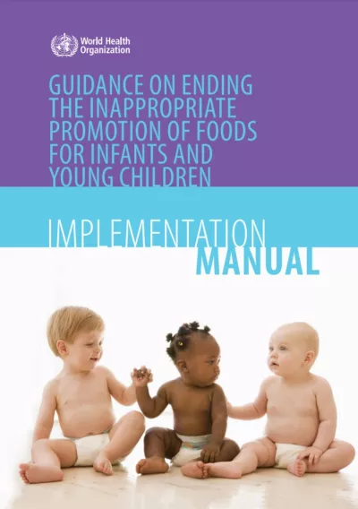 Guidance on ending the inappropriate promotion of foods for infants and young children