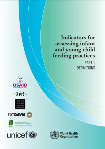 Indicators for assessing infant and young child feeding practices